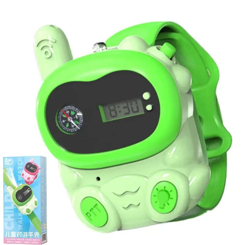 Walkie Talkies for Kids 2x Cartoon Walkie-Talkies pre deti s LED svetlami diaľkový hovor s hodinami a interaktívnym kompasom