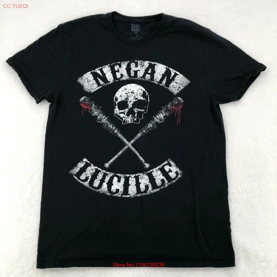 Walking Dead košele Men Stredne čierny Negan Lucille lebka Barbra