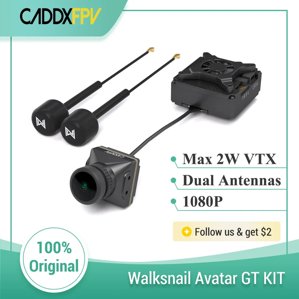 Walksnail Avatar GT súprava 2W VTX Avatar HD Pro Camera 1080p 160 FOV Gyro 1/1,8 palca fotoaparát 5,8g 2W prevodovky FPV CAM VTX Kit