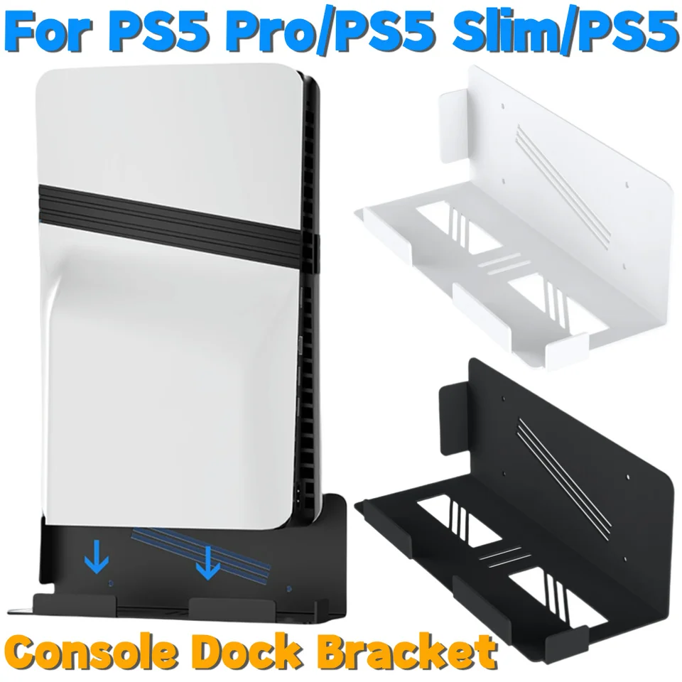 Wall Mount Host Universal Wall Bracket Space Saver Console Dock Bracket Hostiteľ stojan pre konzolu PS5 Pro/PS5 Slim/PS5
