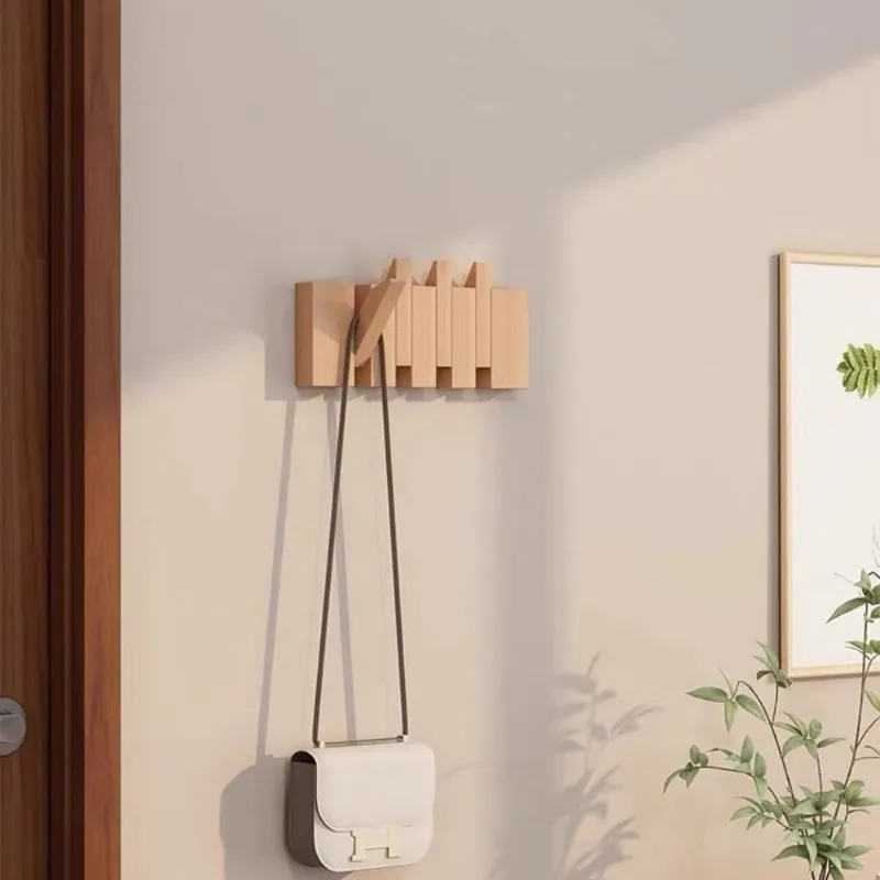 Walnut Wood Coat Rack hák na stenu namontovaný na stenu Hidden Decoration Hook Háčik skladacie spálne skriňa drevená stena police dekora