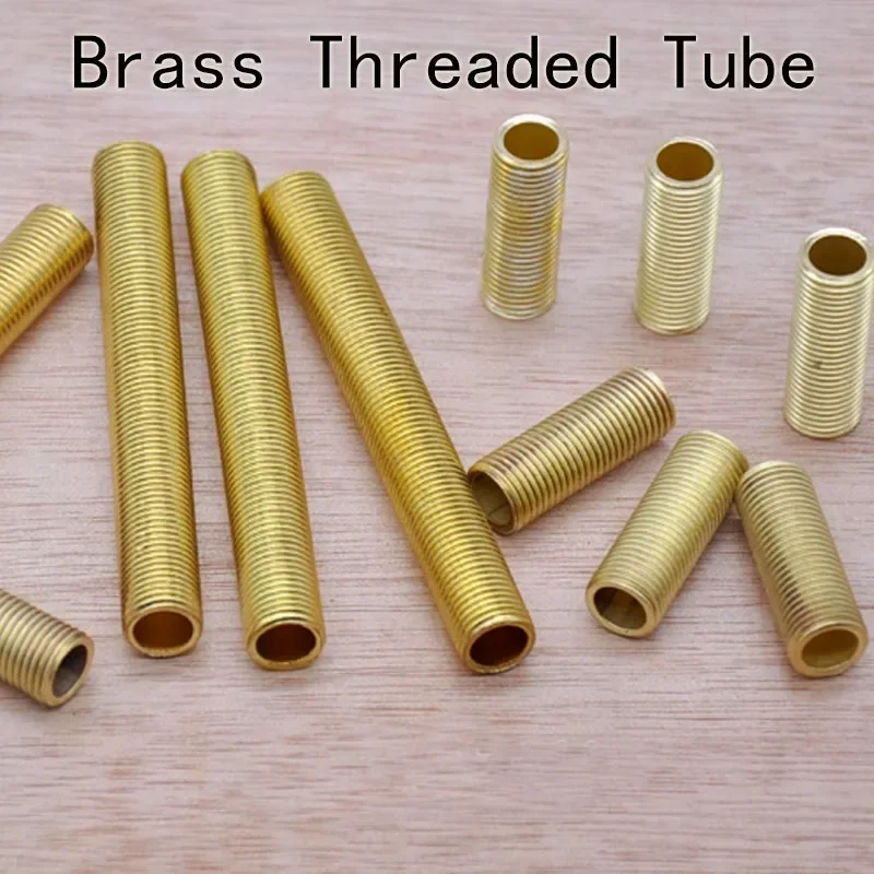 Wan 1ks M12 1 mm 1,75 mm mosadz mosadznú závitovú trubicu duté zubné potrubie 8 mm Vnútorný otvor 10 mm-500 mm celková dĺžka