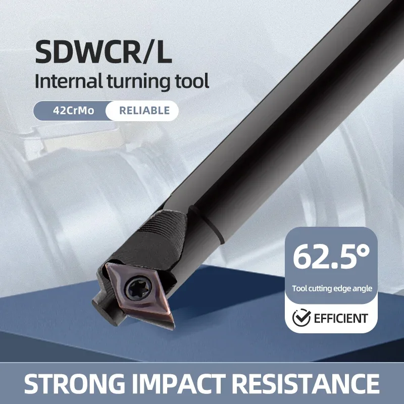 Wan Mu S10K S12M S16Q S20R -SDWCR07 Interný držiteľ otáčania, SDWCR CNC Boring Bar, 62.5 Stupeň Lathe nástroj pre DCMT 070204 alebo DC11