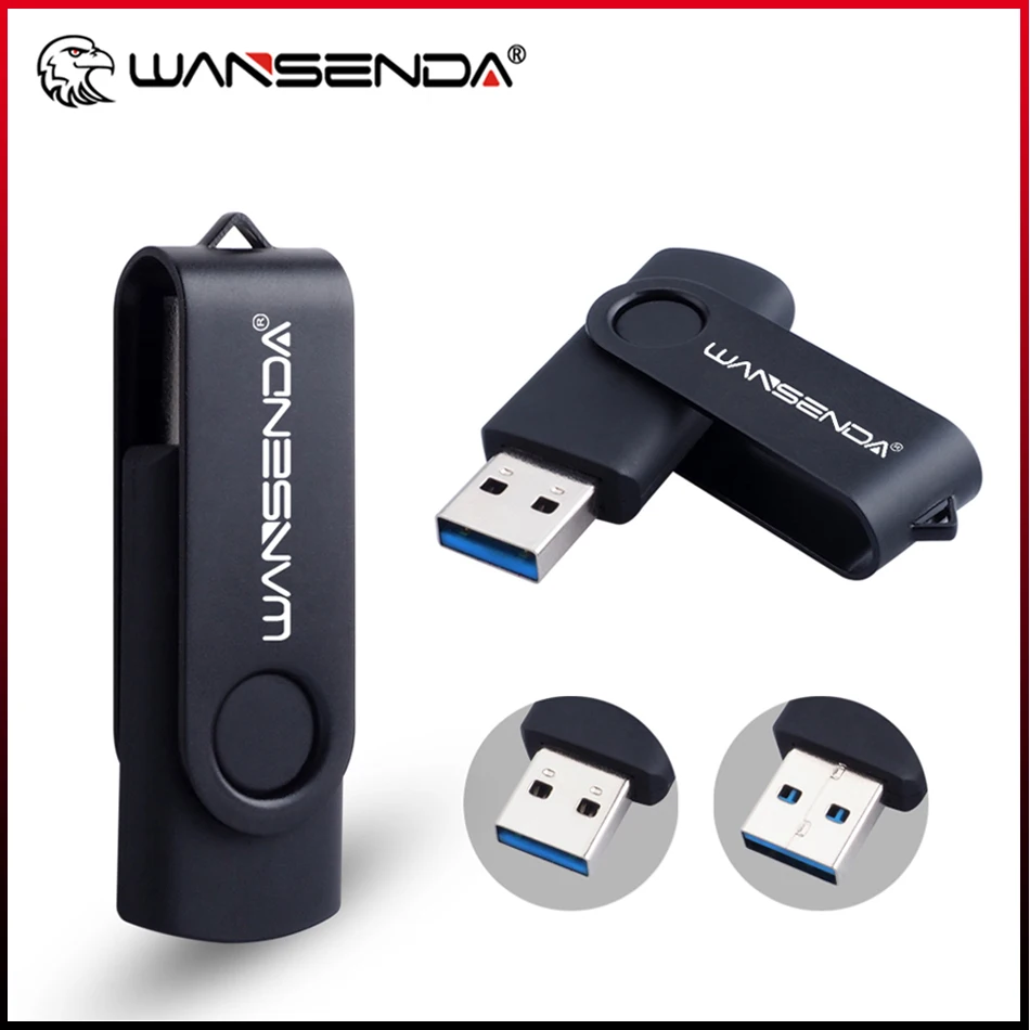 Wansenda USB Flash Drive 3.0 Pen Drive 256 GB 128 GB 64 GB 32 GB 16 GB 8 GB 4 GB Rotačná dizajnová pamäťová palica Pendrive CLE USB Stick