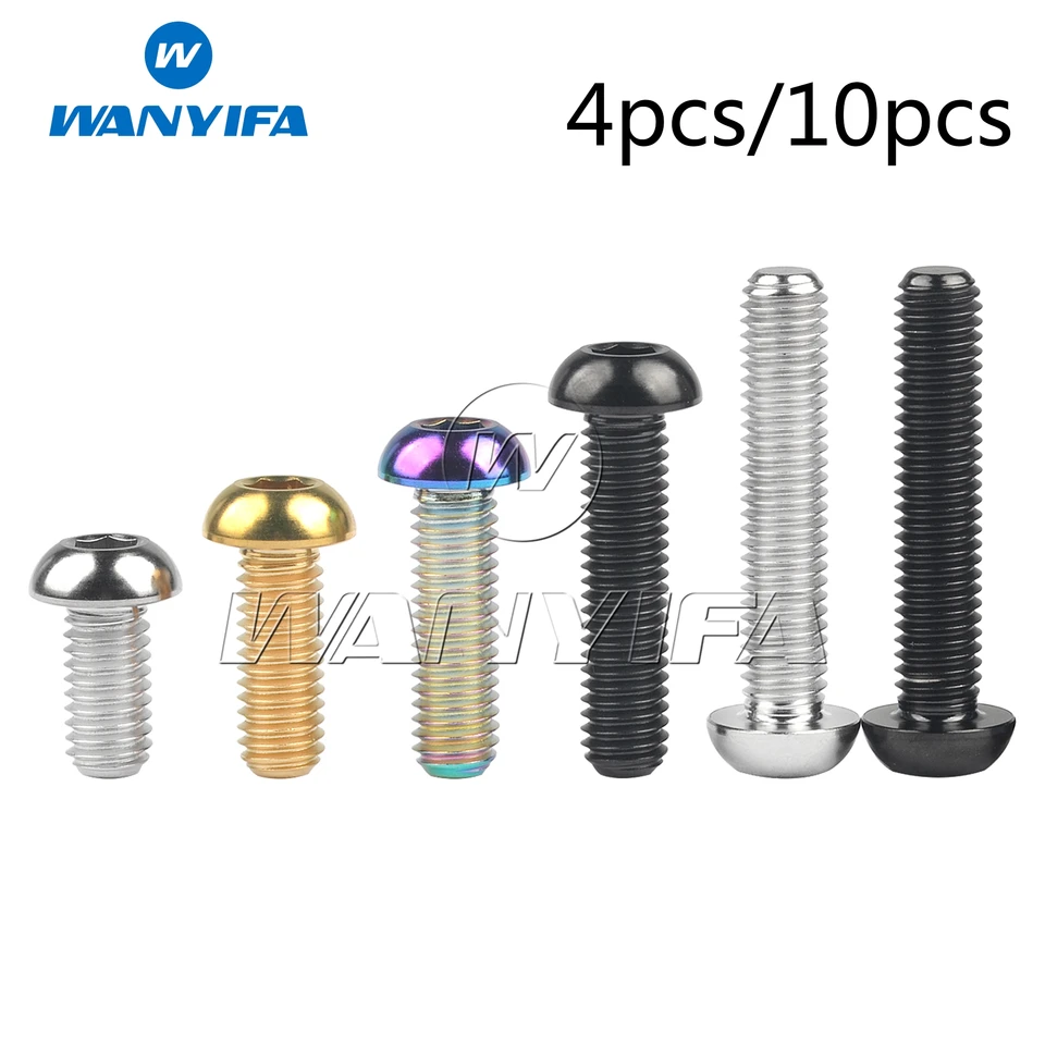 Wanyifa Titanium skrutka M6x12/16/20/25/30m/30 mm hex hexové skrutky pre motocykel bicykla 4/10ks