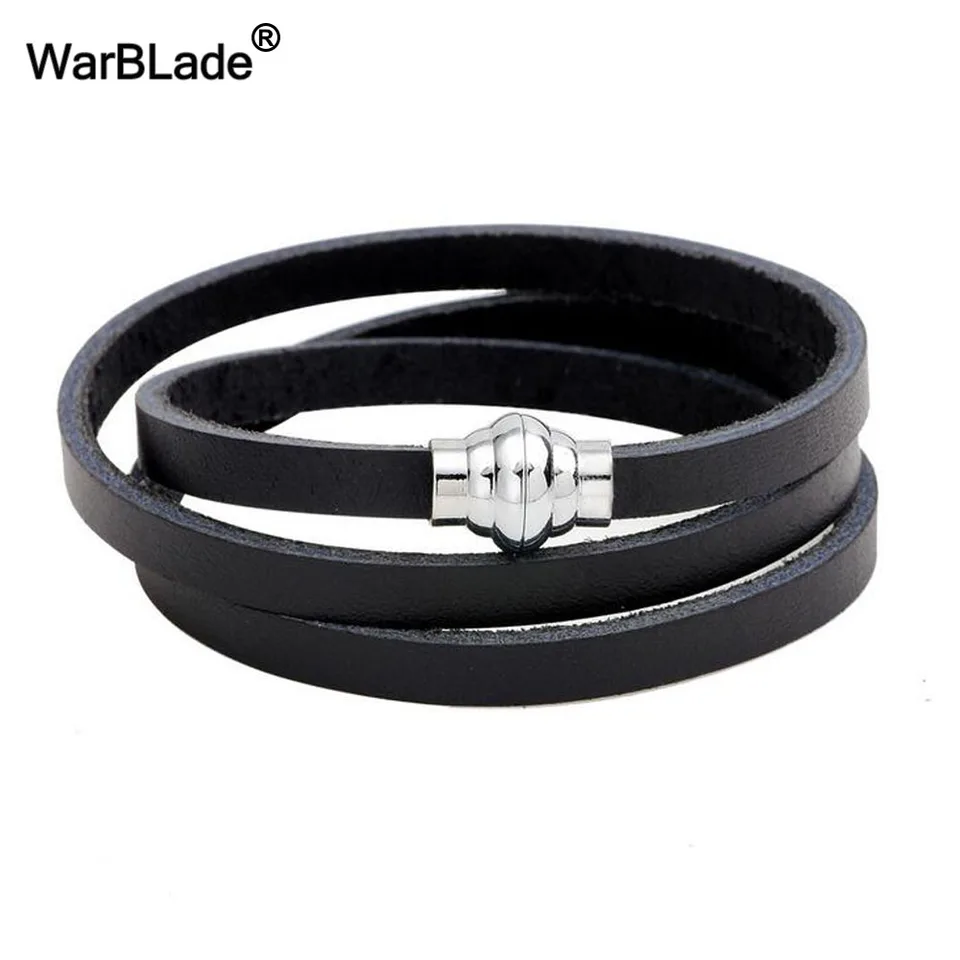 Warblade 2018 Nové módne šperky pulseira Men náramky náramky viacvrstvové geunine kožené náramok punk ulounal Beat náramok
