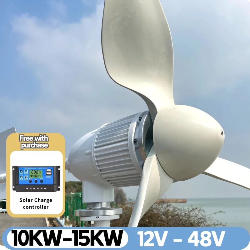 Warehouse Wind Turbine 10000W 15000W 12V 24V 48 V bezplatný generátor energie Generátor MPPT Hybridný nabíjačku Outdoor Používanie