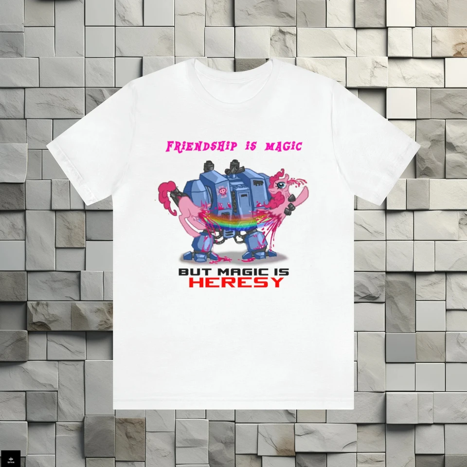 Warhammer 40k Priateľstvo je kúzlo tričko Men Grafické tlačené tričko Casy Cotton O Brck Krátke rukávy Oblečenie