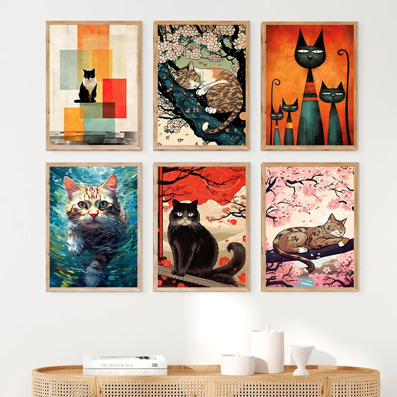 Warriorblackwhitetricolortiger Spotted Cat Creative Plagat Canvas maľba zvierat stena Art