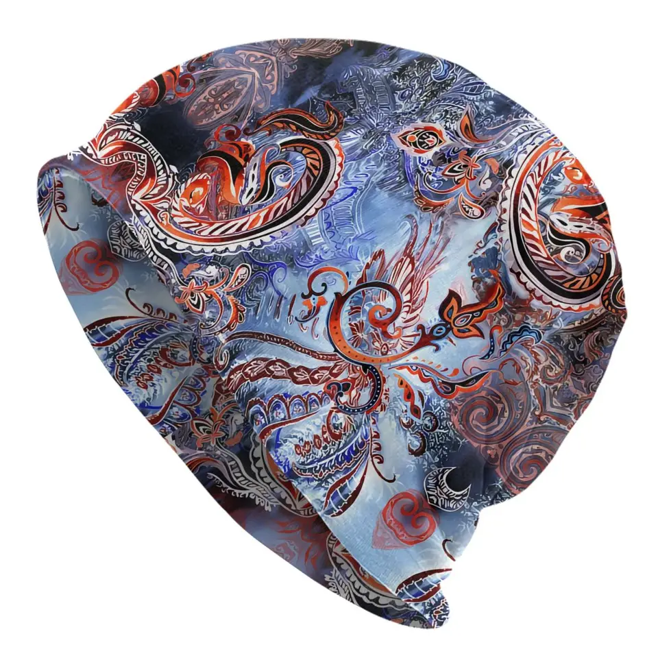 Watercolor Paisley Bonnet Homme Outdoor tenký klobúk paisley lebky čiapky čiapky pre mužov