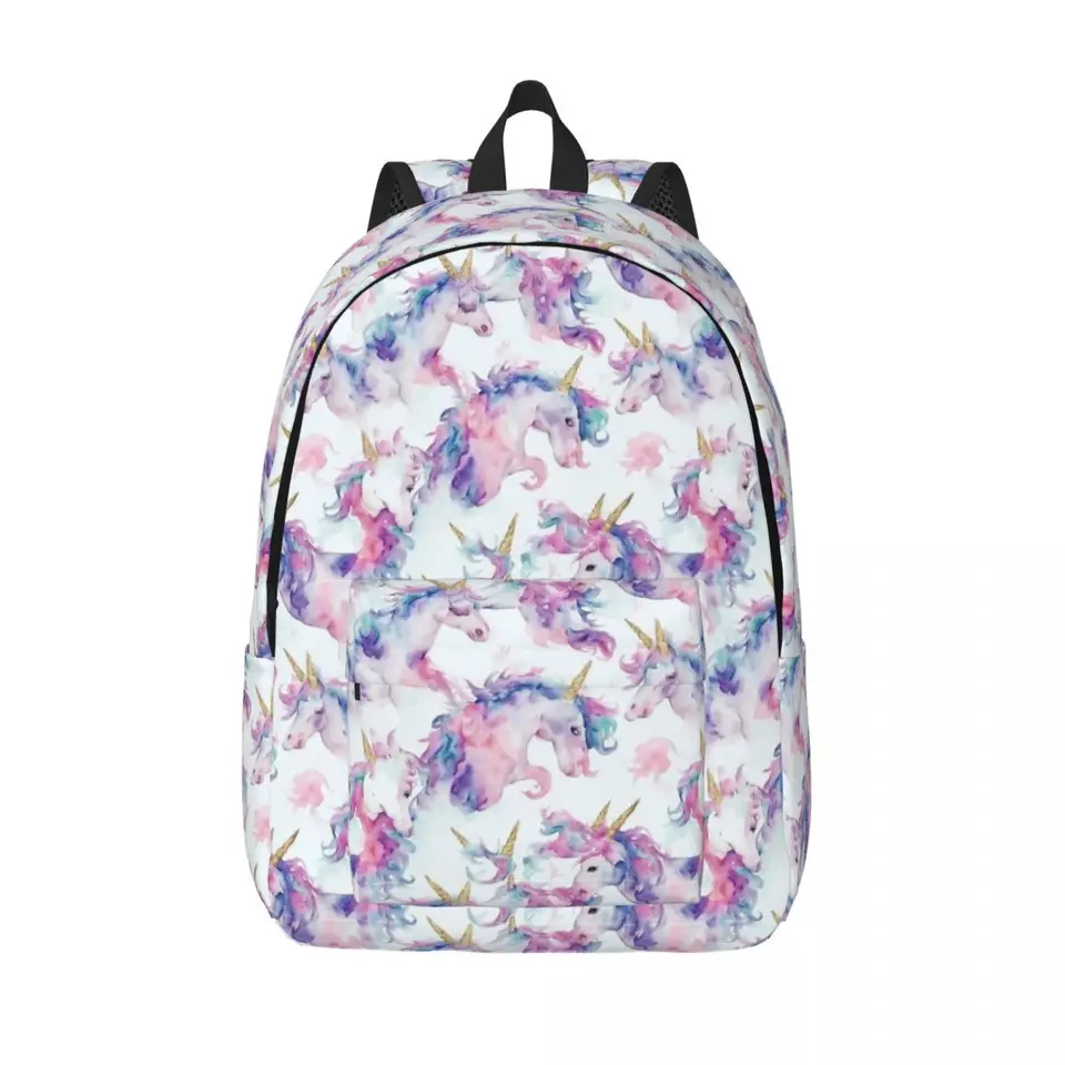 Watercolor Pastel UniCorn Pattern Batoh pre chlapca dievča Študent Škola Škola Kniha tarig