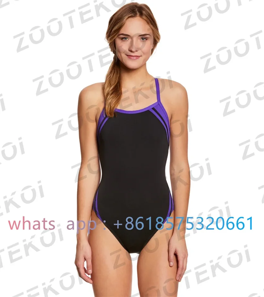 Waterpro Poly Splice Tenký popruh One Plaimsuit Swimsuit Bikini Sexy dult plavky Funkčný výcvik na plávanie odev 2023