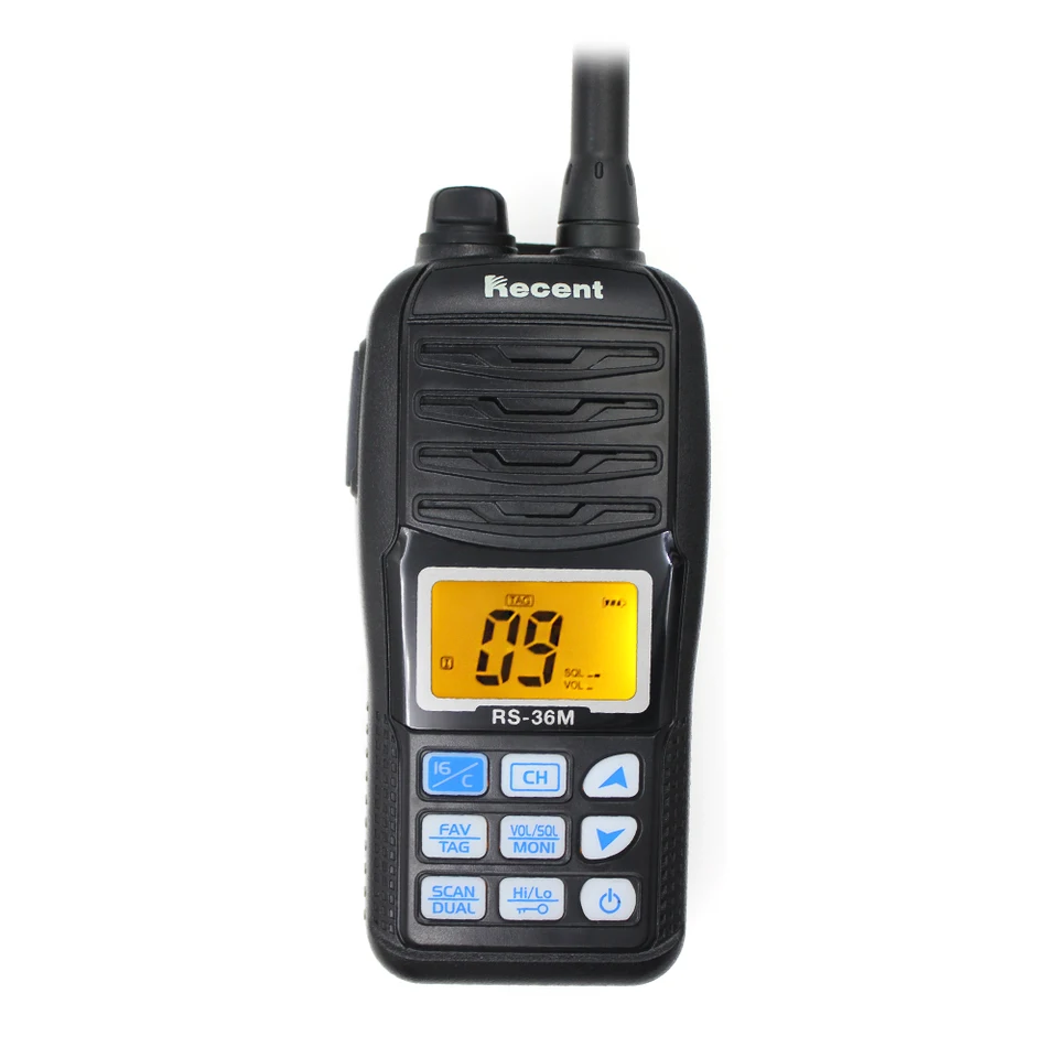 WaterproofReccent RS-36M VHF Marine Radio 156.000-161,450MHz IP67 Vodotesný ručný vreckový rádiový štadión 5W Walkie Talkie
