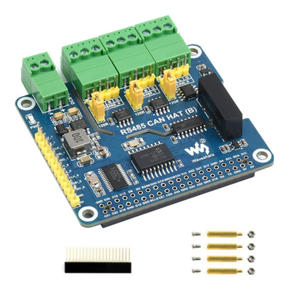 Waveshare RS485 Can Hat Rs485 môže expanzná doska pre Raspberry Pi umožňuje stabilnú komunikáciu na dlhé vzdialenosti prostredníctvom RS485/Can