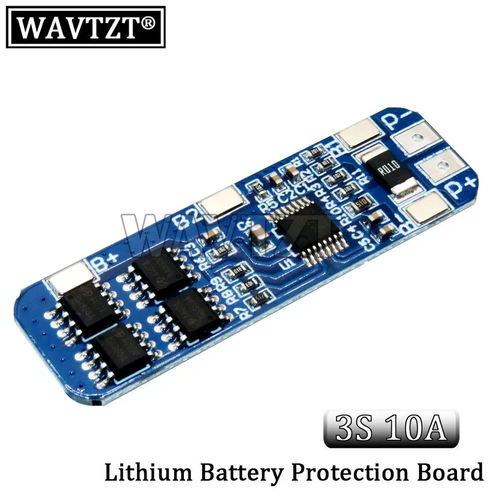 Wavtzt 3s 12v 18650 10A BMS nabíjačka li-iónovú lítiovú ranu na ochranu obvodu obvodu
