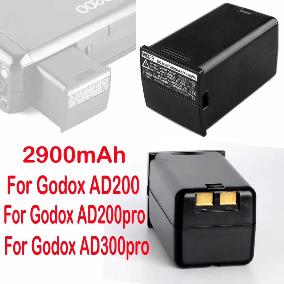 WB29 2900MAH Flash Li-ion batéria pre Godox Outdoor Pocket Flash AD200 AD200PRO AD300PRO Speedlite FlashGun nabíjacie príslušenstvo