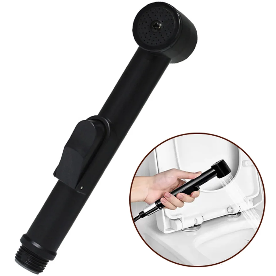 WC BESE BLACK ABS SPREAPER RUGHELD WC BIDET SHATTAF Spray Hower Head Dýza 181x33mm kúpeľňový náradie
