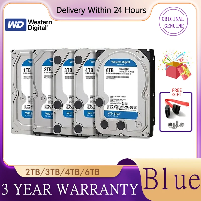 WD Blue 500 GB 1TB 3TB 4TB 6TB Interný pevný disk Disk 3,5 