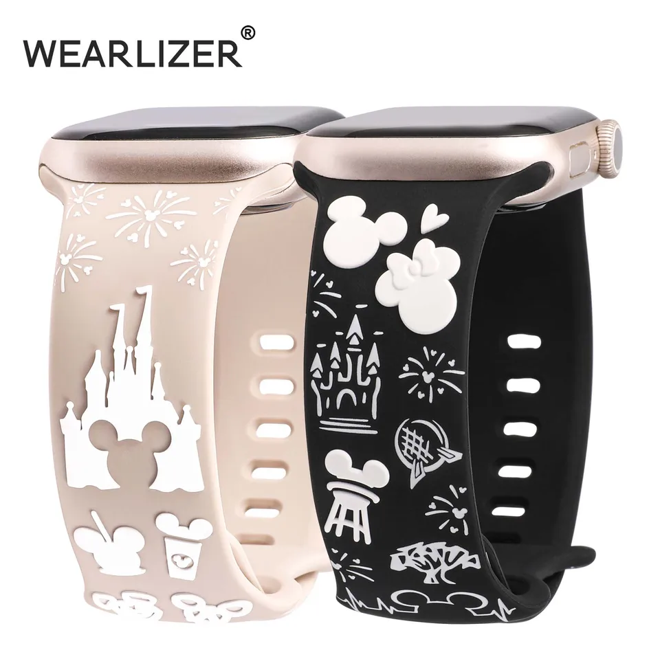 Wearlizer 3D Cartoon Band pre Apple Watch Band 41/40/38/49/45/44/42 mm roztomilý dvojfarebný silikónový remienok pre Iwatch SE 9 8 7 6 5 Ultra