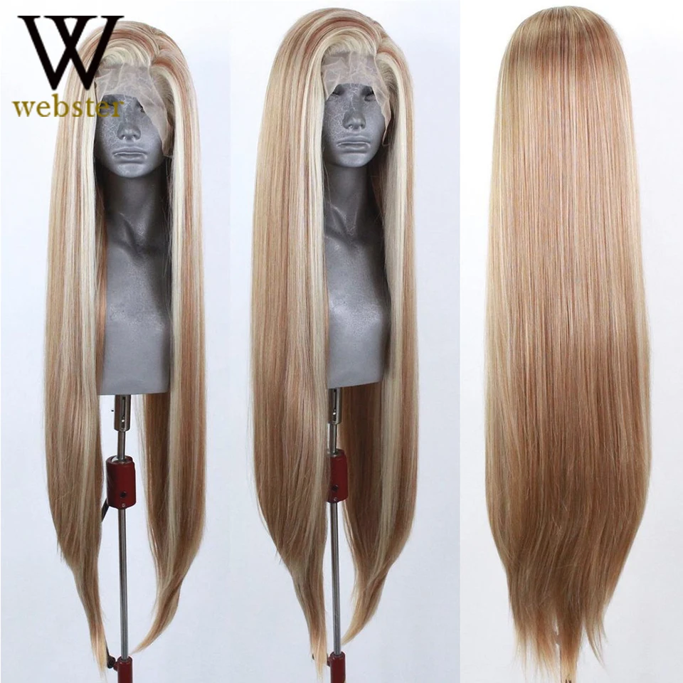 Websterwigs Syntetická čipka predná medová blondína parochňa pre ženy s detskými vlasmi odolnými s vlasovými čipkami odolnými s vlasovými čipkami Čestné parochne