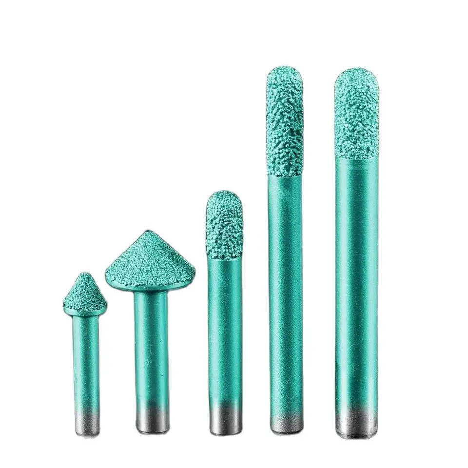 Weitol1pcs 6 mm driek Brazing kamenné gravírovanie bity mramorové rezbárske náradie CNC router bity kamenné mletie rezačka