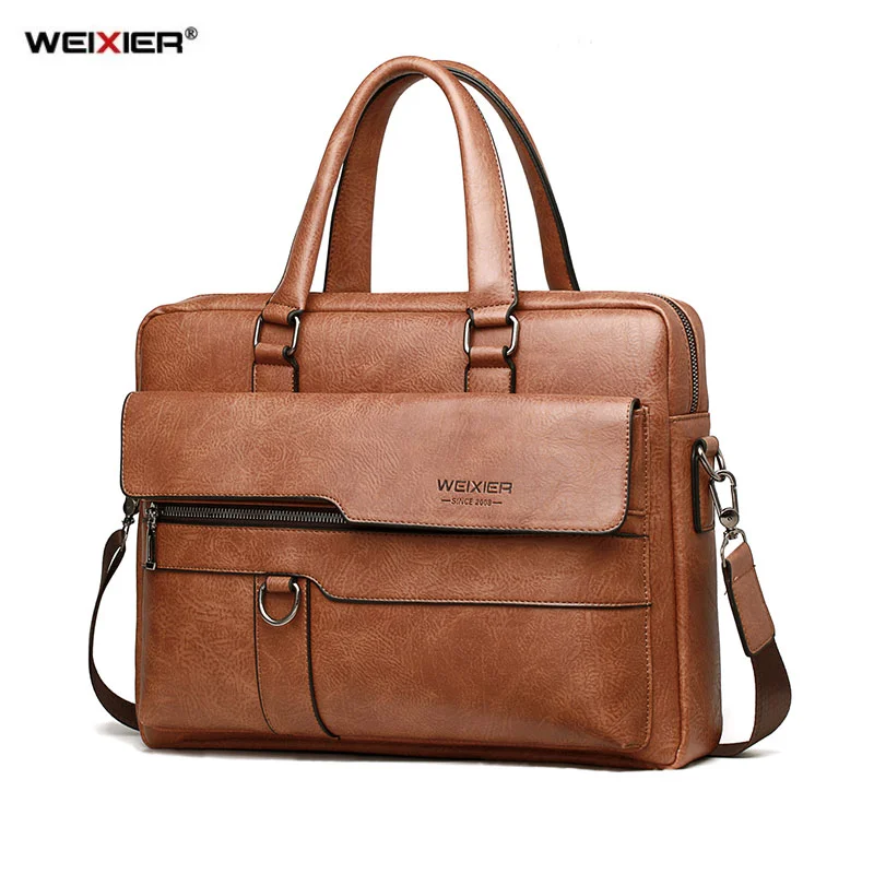 Weixier Vintage Pu Kožená taška Pánska kabelka Messenger Bag Men tašky na rameno Mužský notebook kufrík s taškou pre ručné vrecká Bolso 가방