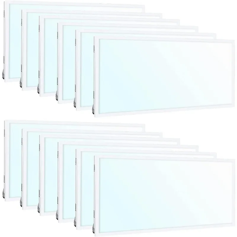 Weize (12 balení 2x4 ft LED plochý panel Troffer Light, 40/50/60 W, CCT voliteľné 4000K/5000k/6500k kvapky Stropné svetlá