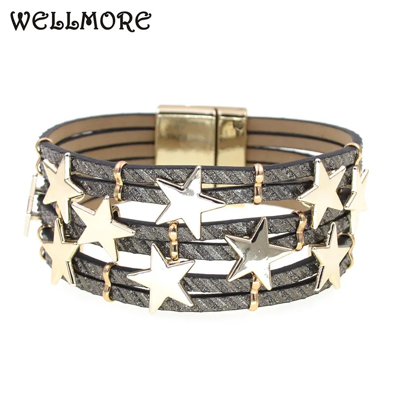 Wellmore Trendy Women náramok s náramkami pre ženy pre ženy Kovové kúzlo náramok módne móda ženské šperky Veľkoobchod
