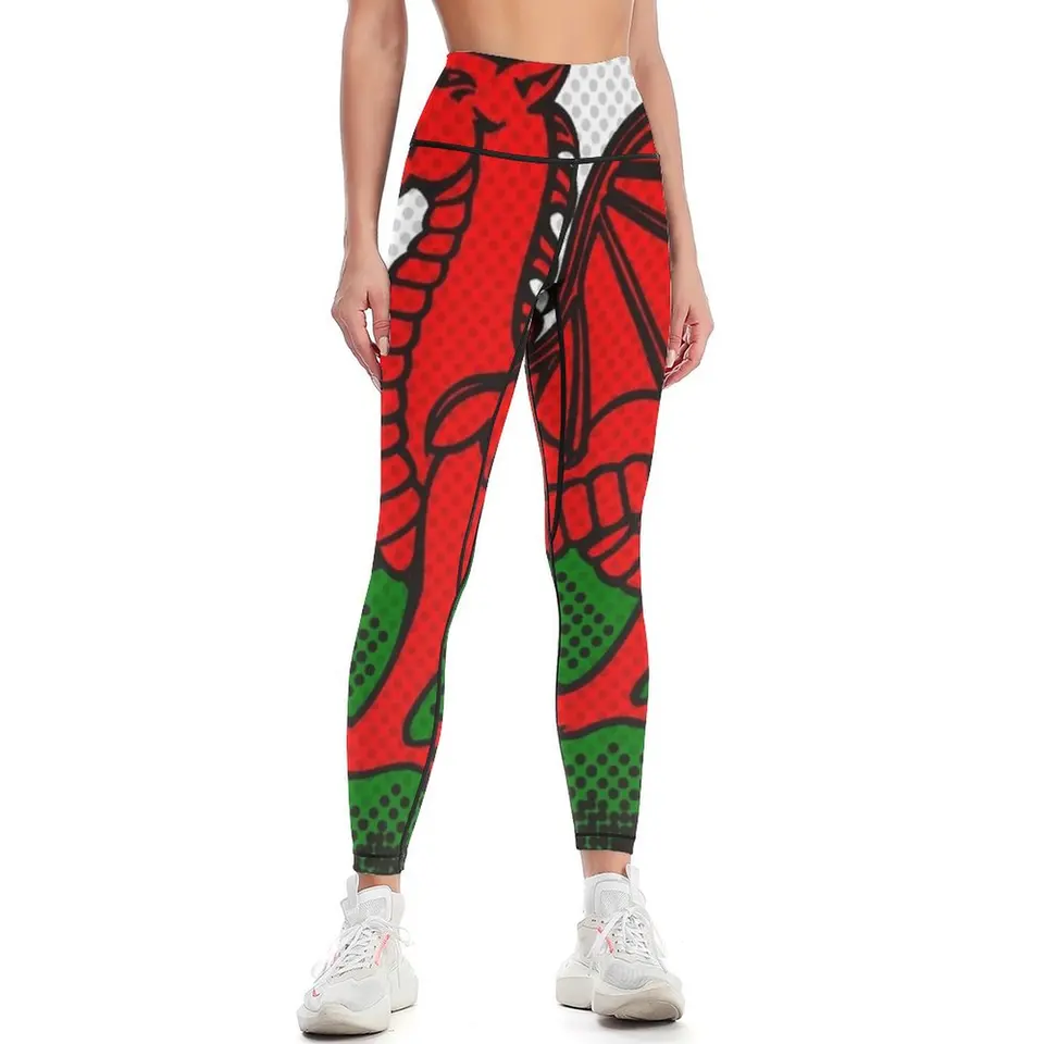 Welsh Dragon Leggings Gym Plated Sports pre legging telocvične dámske legíny
