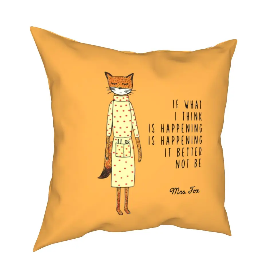 Wes Anderson Movie Square vankúše auto Fantastický pán Fox vankúš na vankúš Funny Decor Decor Cover 40*40 cm