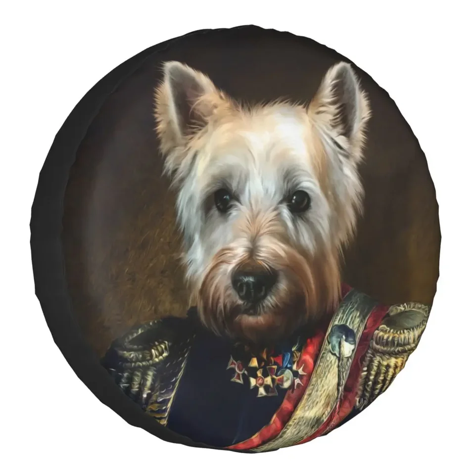 West Highland Dog Terrier Sužná pneumatika pre pneumatiku pre Honda Crv Jeep RV SUV 4WD Westie Car Wheel Chrániče kolíkov 14 