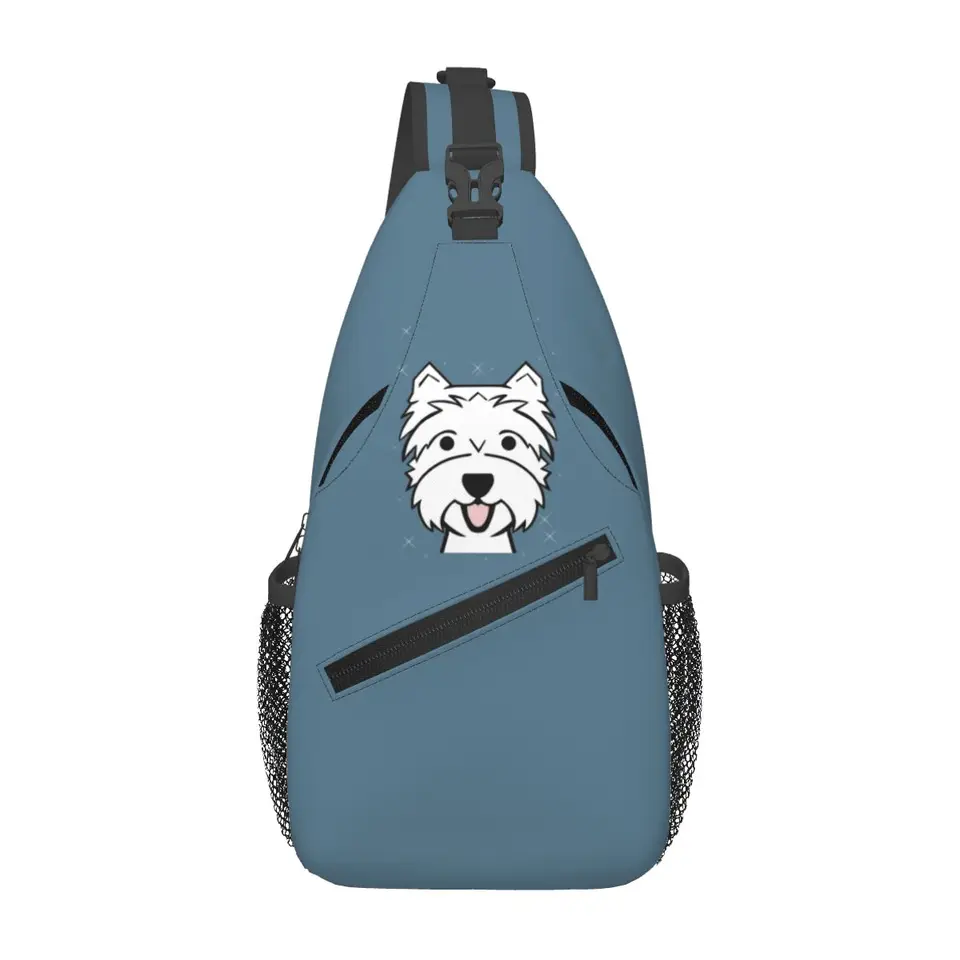 West Highland Terrier - Westies - Westie Dogs Blue hrudník Muži muži v taške na batoh na hrudi