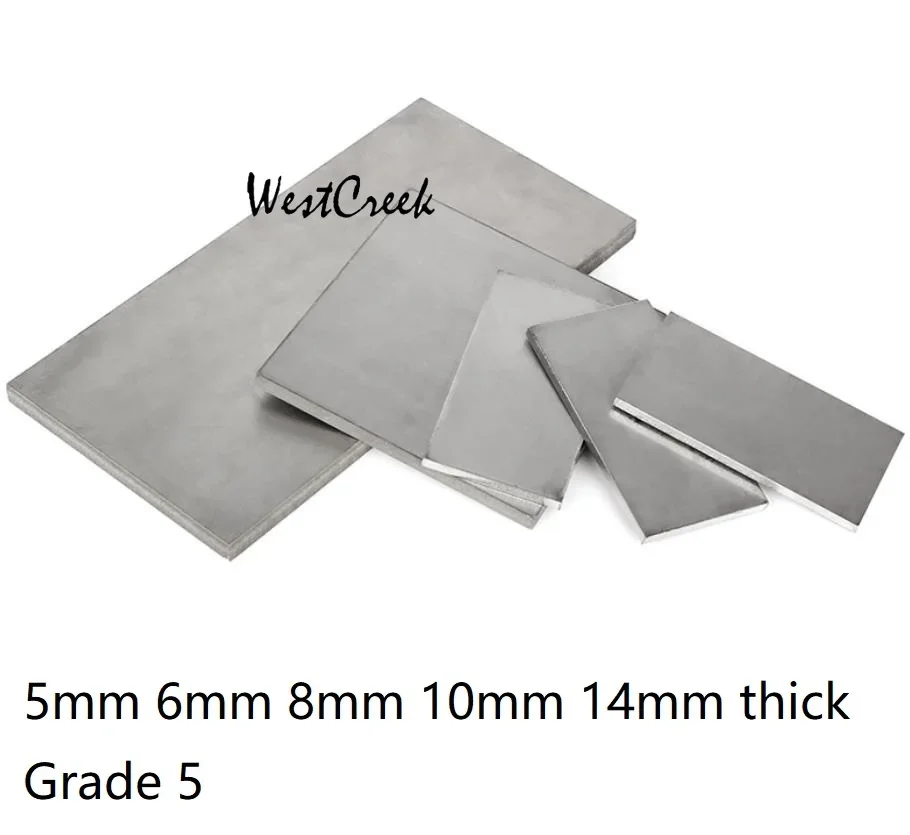 Westcreek 5 mm 8 mm 10 mm 14 mm hrubý stupeň 5 Titán zliatiny Titanický list čistý Ti panel Ti-6AL-4V GR5 GRADE TC4 DYNAMICKÁ DOPAT
