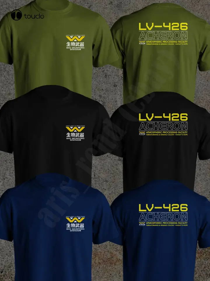 Weyland Yutani Corp Bio Weapon Division Division Acheron LV-426 Tričko Alien Black Men