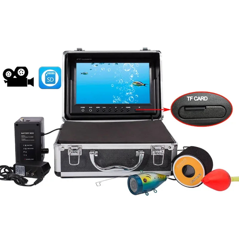 WF09 15M DVR pod vodou kamery HD Vizuálny rybolov rybolov Fley Aquaculture Monitorovanie rybárskeho výstroja