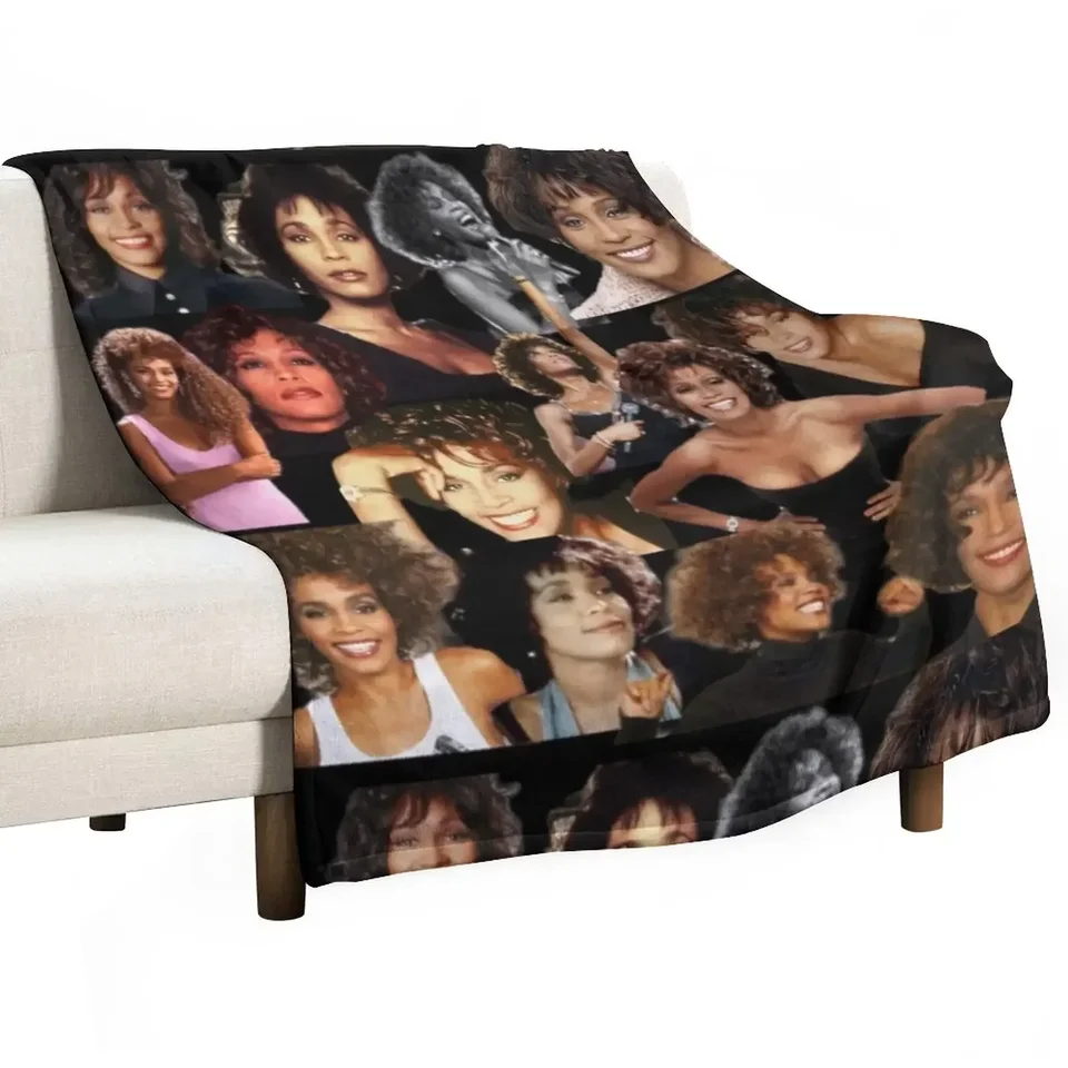 Whitney Houston Collage Hrot Dride Plush Shaggy Sofa vianočné darčeky prikrývky