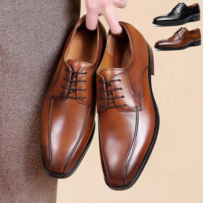 WHOHOLL Brand Oxford Shoes Patent CALFSKIN Kožená kožená brology dress topánky klasické obchodné topánky Muž ručne vyrábané pánske pánske 2024