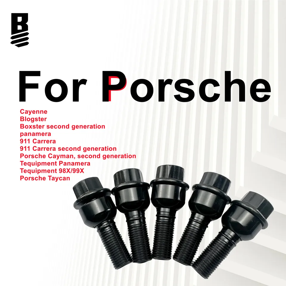 WHT004676A Pneumatická skrutka čierna M14x1.5x49-B vhodná pre blogsters Cayenne Panamera 911 Carrera Tequipment Panamera 98x/99x