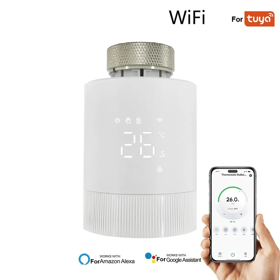Wi-Fi Smart TRV Termostat Teplotný regulátor pre tuya termostatického chladiča ventilu inteligentná integrácia domácej integrácie ABS 88x54 mm