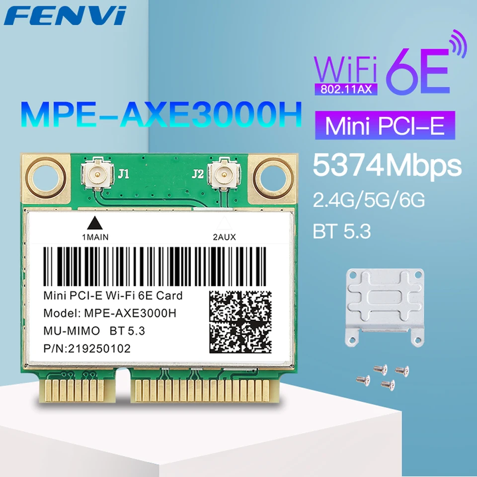 WiFi 6E 5374Mbps Mini PCI-E WiFi karta AX210 BT 5.3 Tri Band 2.4g/5g/6GHZ 802.11ax Wireless Network for Desktop/LAPTOP Win 10/11