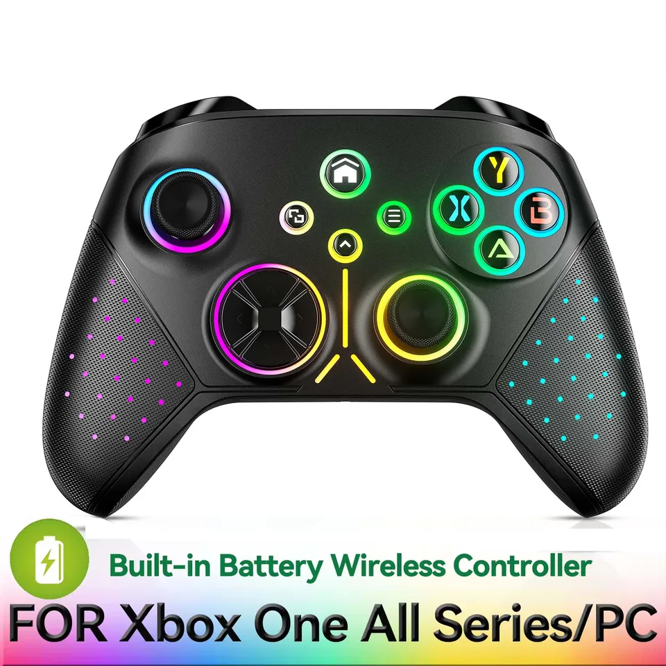 WiFi bezdrôtový ovládač pre Xbox One/Xbox One S/X/Xbox Series X/S/PC/Switch Gamepad s funkciou Turbo/6-osi Joysticks RGB RGB