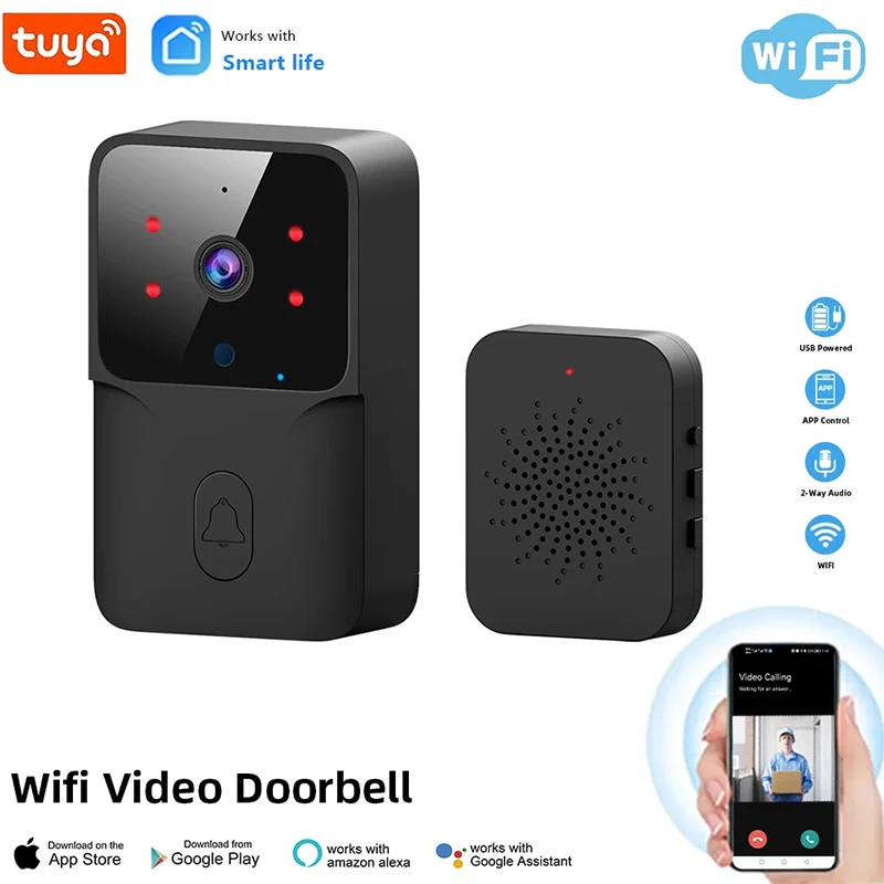 WiFi Door Bell Home Tuya Wifi Wifi Wireless Door Butter DC AC Batterated Bell s fotoaparátom s fotoaparátom Alexa Google Door Bell Camera