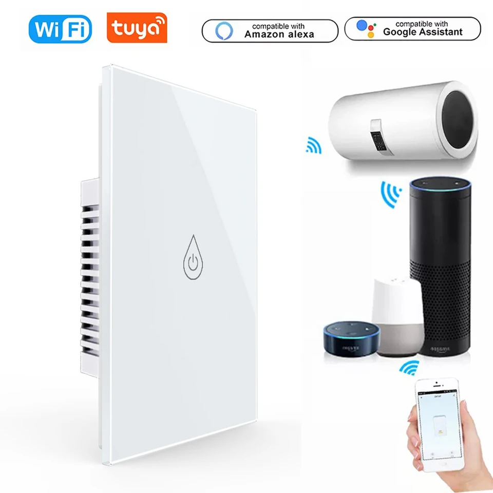 WiFi kotol inteligentný prepínač prepínačov vody Ohrievanie vody hlasové diaľkové ovládanie USA Štandardný časovač dotykového panela Alexa Google Home Outdoor Work
