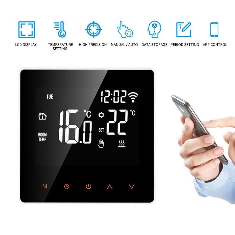 WiFi Smart termostat, elektrická podlahová vykurovacia voda/plynový kotlový diaľkový ovládač pre dom, Alexa