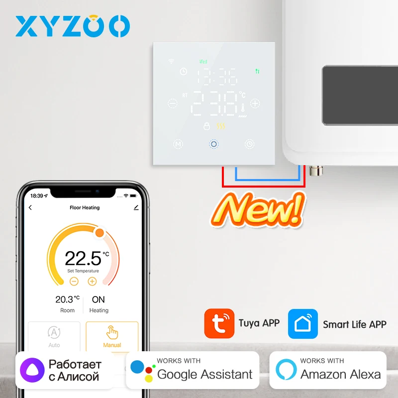 WiFi Smart termostat tuya teplota regulátor miestnosť/plynový kotol elektrické podlahové vykurovanie hlas Alexa Google Home Alice Alice