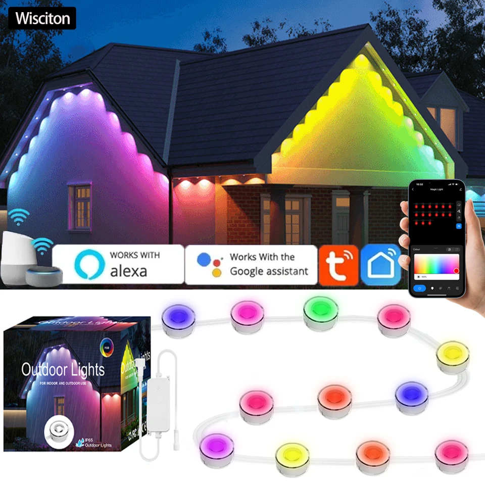WiFi stena dekoratívne svetlo IP65 nepremokavé osvetlenie Nočné svetlo Hudba Rhythm Festival RGB Atmosféra svetlo koridor záhradné svetlo