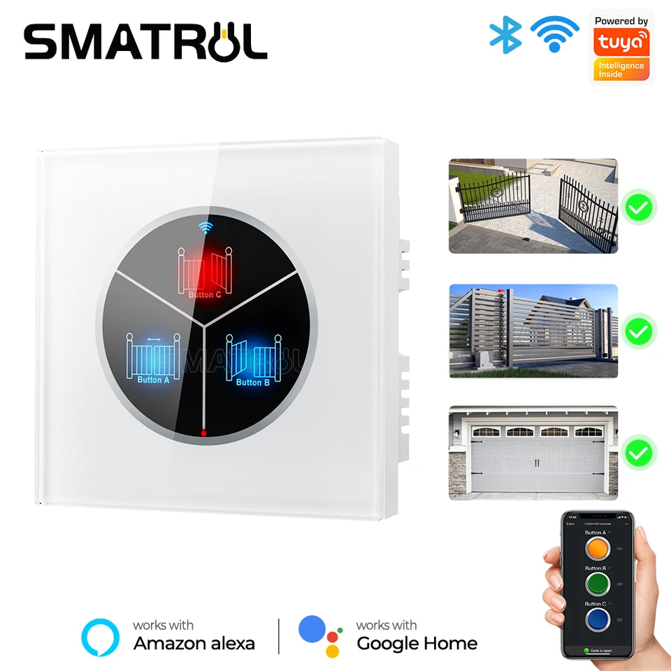 WiFi Tuya Smart Home Automatické dvere/garážové dvere/elektrické dvere otvárač Wall Switch Switch Switch EU prepínač diaľkového ovládania App hlasový časovač