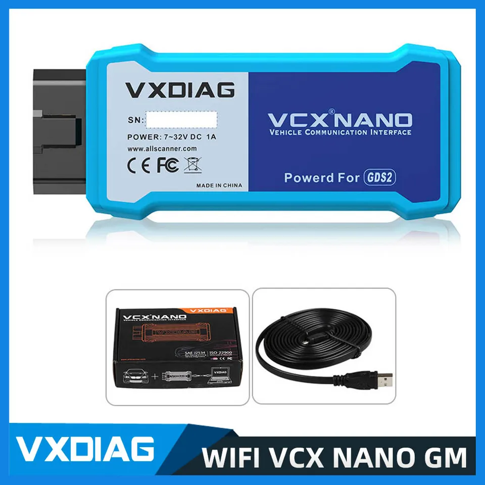 WiFi verzia VXDIAG VCX Nano pre GM / Opel GDS2 V2023.10 Tech2win 16.02.24 OBD2 Diagnostický nástroj