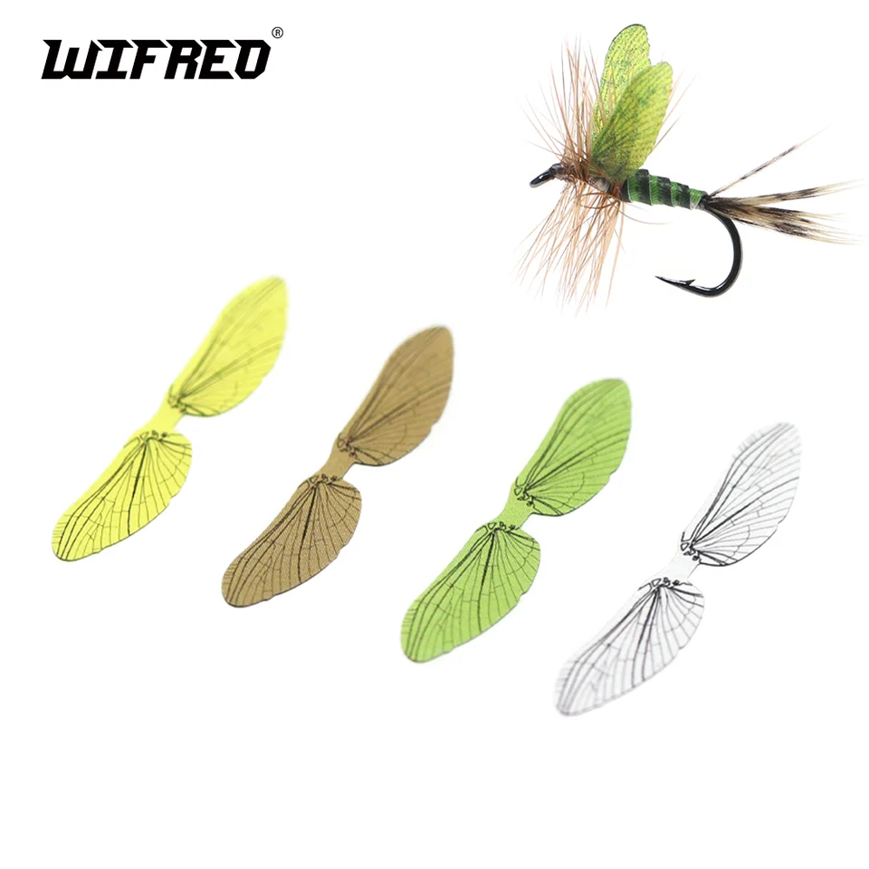 Wifreo 2Sheets Realistické hmyzové krídlo vopred prerezané krídla muchy Mayfly Wings Fly Mating Materiály pre pstruh