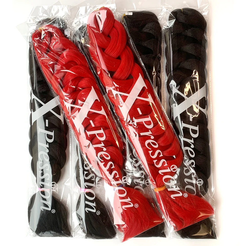 Wigundle 82inch 165g Veľkoobchod vopred natiahnutý Xpression Jumbo Braiding Hair Box Twist Braids Syntetické predlžovanie vlasov pre Bwomen